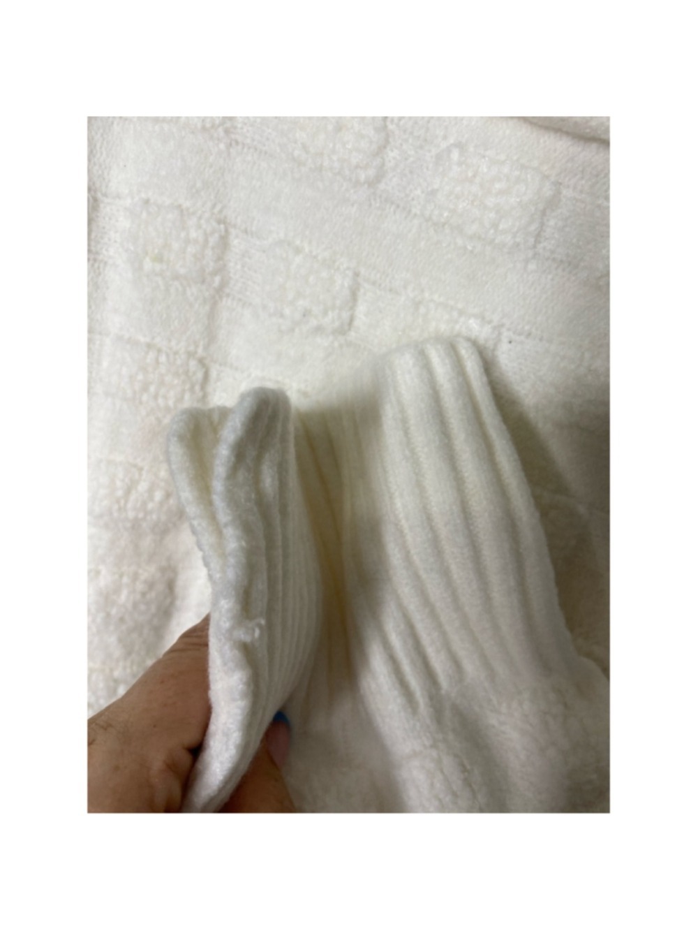 NWT Free People Size L Ivory Chunky Basketweave Knit Mock Neck Sweater - Picture 7 of 9
